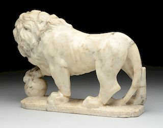 Marble Figural Lion.