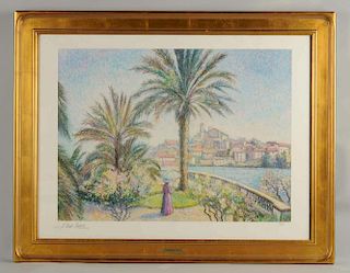 Pissarro Palm Tree Scene.
