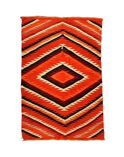 Navajo Transitional Eyedazzler Blanket c. 1880s, 83.5" x 55"