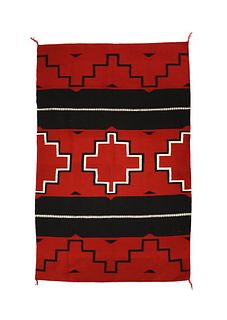 Navajo Ganado Revival Blanket c. 1980s, 80" x 52.5