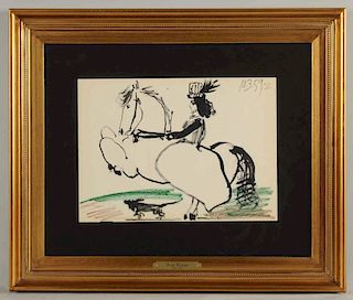Pablo Picasso Print of Lady on Horse.