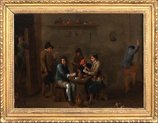 TAVERN CARD GAME OIL PAINTING