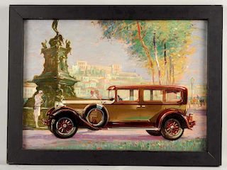 Painting of Vintage Limo.