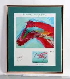 Peter Max Serigraph of the Kentucky Derby.