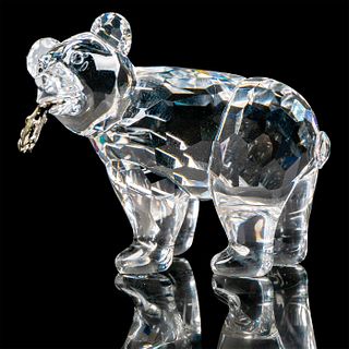 Swarovski Crystal Figure, Grizzly Bear with Salmon in Mouth