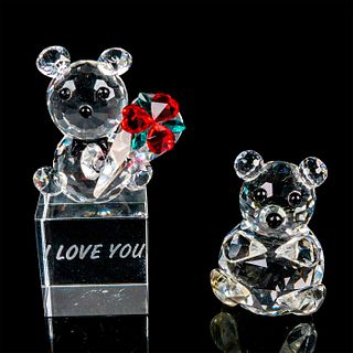 2pc Swarovski Crystal Mini Figures, Teddy Bears