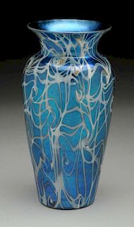 Durand Blue Lustre Vase.