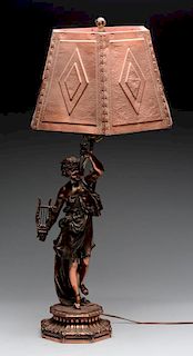Brass Figural Lamp.