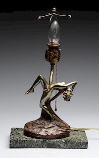 Bronze Nude Woman Lamp.