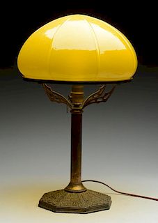 Signed Pairpoint Lamp with Glass Shade.