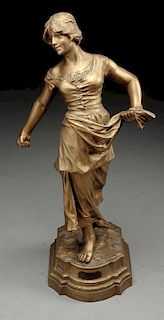 Brass French Female Sculpture.