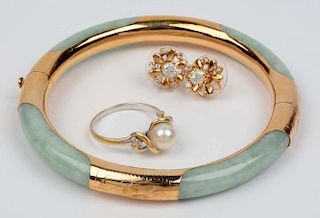 Lot Of 3: 10K & 14K Gold Jewelry Pieces.