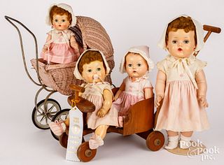 Four American Character vintage dolls