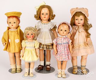 Five miscellaneous dolls