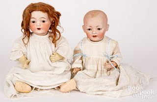 Two German bisque baby dolls