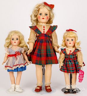 Three hard plastic Toni dolls