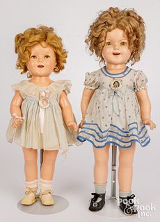 Two Ideal composition Shirley Temple dolls