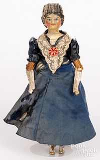 Early composition and wood milliners doll