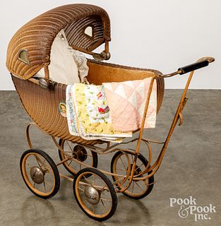 Shirley Temple wicker doll carriage