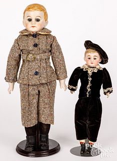 Two bisque boy dolls