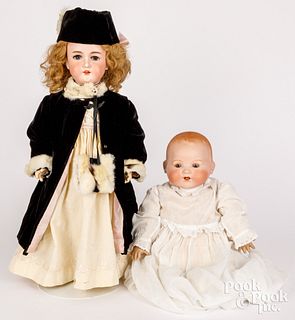 Two Armand Marseille German bisque head dolls