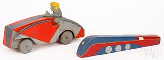 Two stylized wood toys, circa 1930