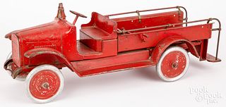Buddy L pressed steel hook and ladder fire truck