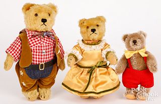 Three Steiff dressed bears