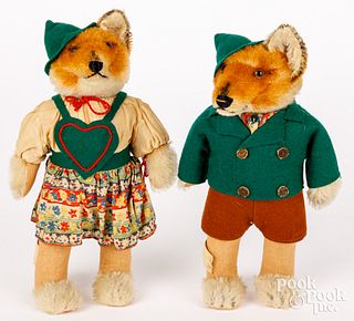 Steiff mohair Filixi fox boy and girl