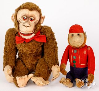 Two plush monkeys