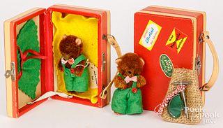 Two East German miniature teddy bears