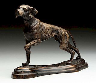 Bronze Figural Dog Pocket Watch Holder.