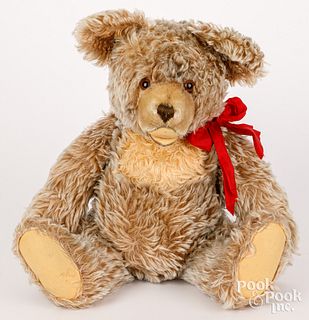 Large longhair mohair teddy bear, with growler