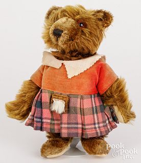 Mohair dressed teddy bear