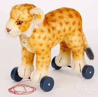 Contemporary Steiff leopard pull toy