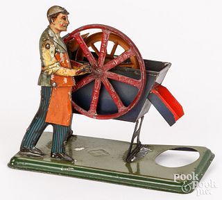 Bing live steam toy accessory, man at a dredge