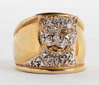 Silver w/ Gold Overlay Cheetah Ring.
