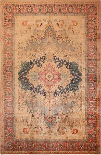 Antique Decorative Persian Floral Medallion Tabriz Area Rug 18 ft 10 in x 12 ft 6 in (5.74 m x 3.81 m)