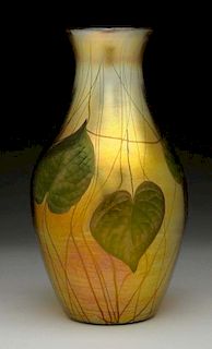 Tiffany Wheel Carved Vase.