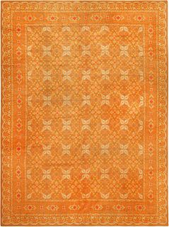 Antique Spanish Rust Color Area Rug 11 ft 6 in x 8 ft 7 in (3.51 m x 2.62 m)