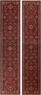 No Reserve - Pair Of Antique Persian Tabriz Runners 13 ft 7 in x 2 ft 9 in (4.14 m x 0.83 m)