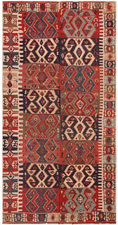 No Reserve - Antique Turkish Kilim Rug 11 ft 4 in x 5 ft 6 in (3.45 m x 1.67 m)