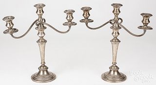 Pair of Gorham weighted sterling silver candelabra