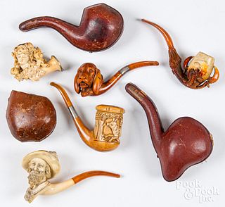 Five antique German pipes