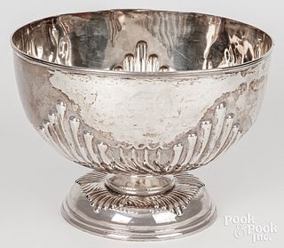 English silver footed punch bowl, 1906