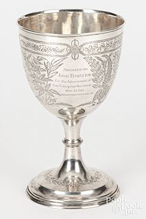 English silver presentation goblet, 1875-6
