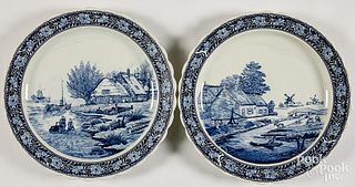 Pair of contemporary Delft chargers