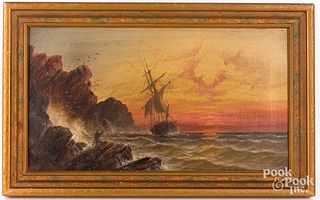 Granville Perkins, oil on canvas coastal scene
