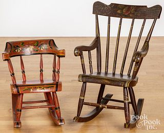 Two Pennsylvania painted child's rocking chairs