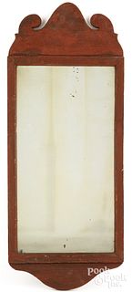 Painted pine mirror, 19th c.
